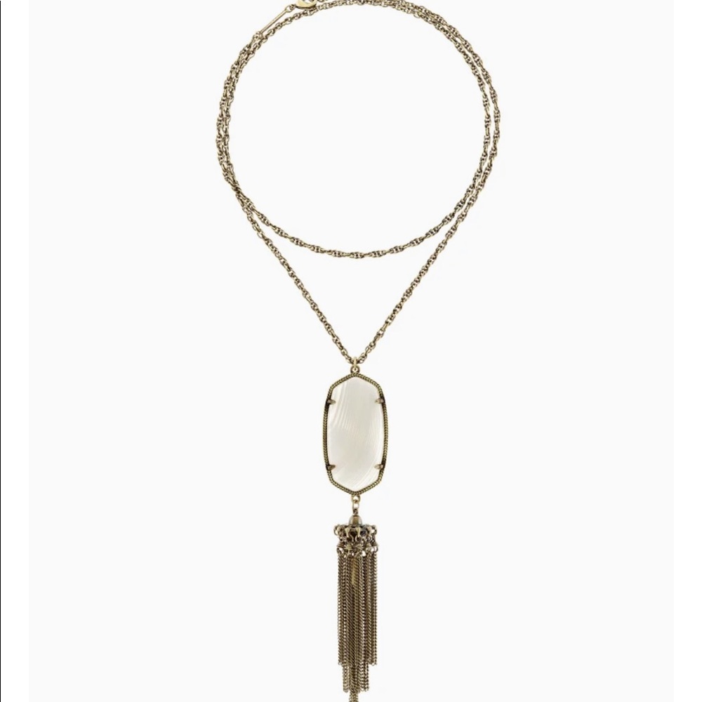 Kendra Scott Rayne Long Antique Brass Pendant